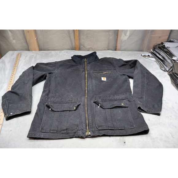 Carhartt Other - Carhartt Pike Jacket Mens Large Black Duck Canvas Rugged Utility Field Work VTG